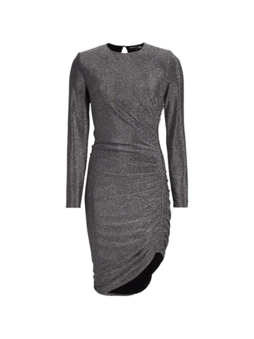NEW Veronica Beard Metallic Long-Sleeve Ruched Dress